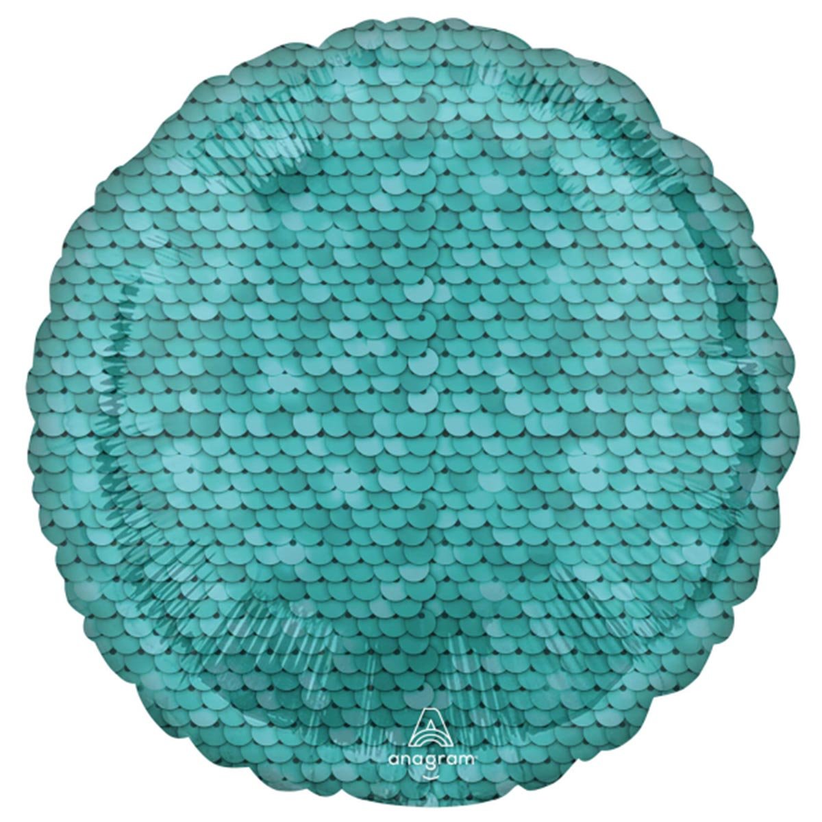 Folieballong, glitter blå paljetter 43 cm
