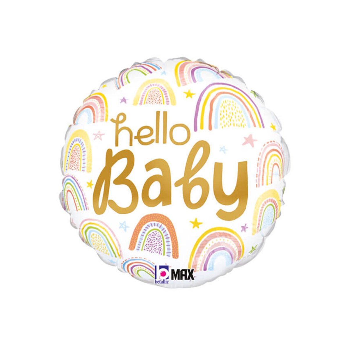 Folieballong, hello baby rainbow 46 cm