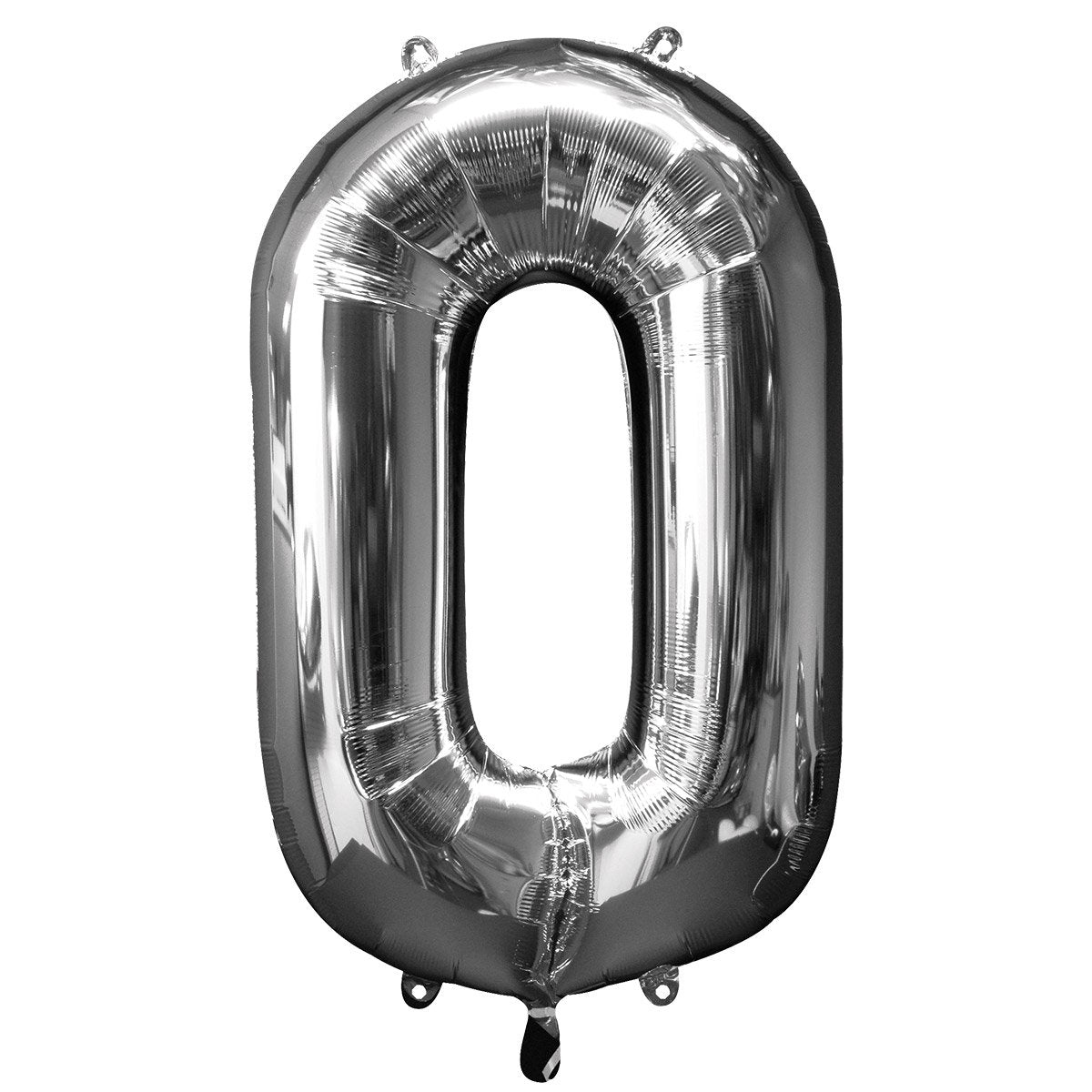 Folieballong, siffra 0 silver 86 cm