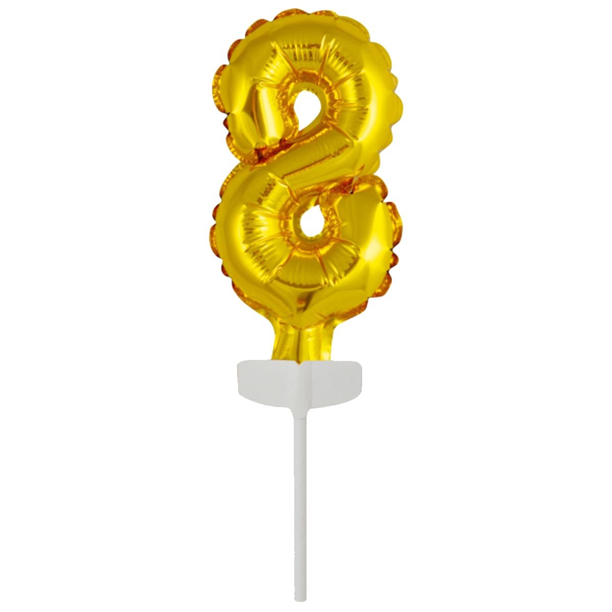 Folieballong, siffra 8 guld 15 cm
