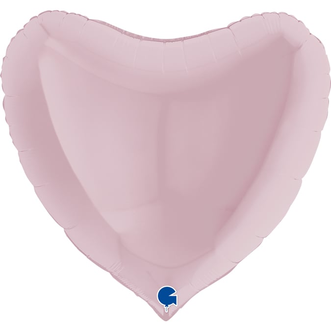 Folieballong, hjärta pastellrosa 91 cm