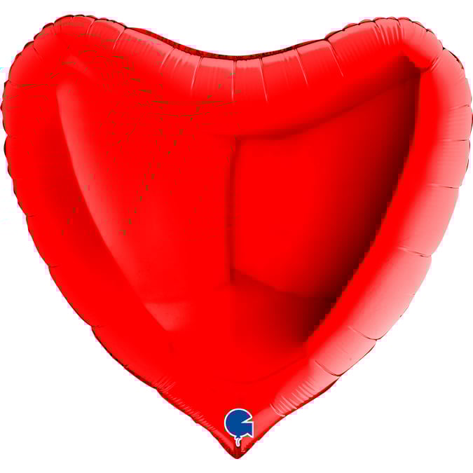 Folieballong, hjärta röd 91 cm