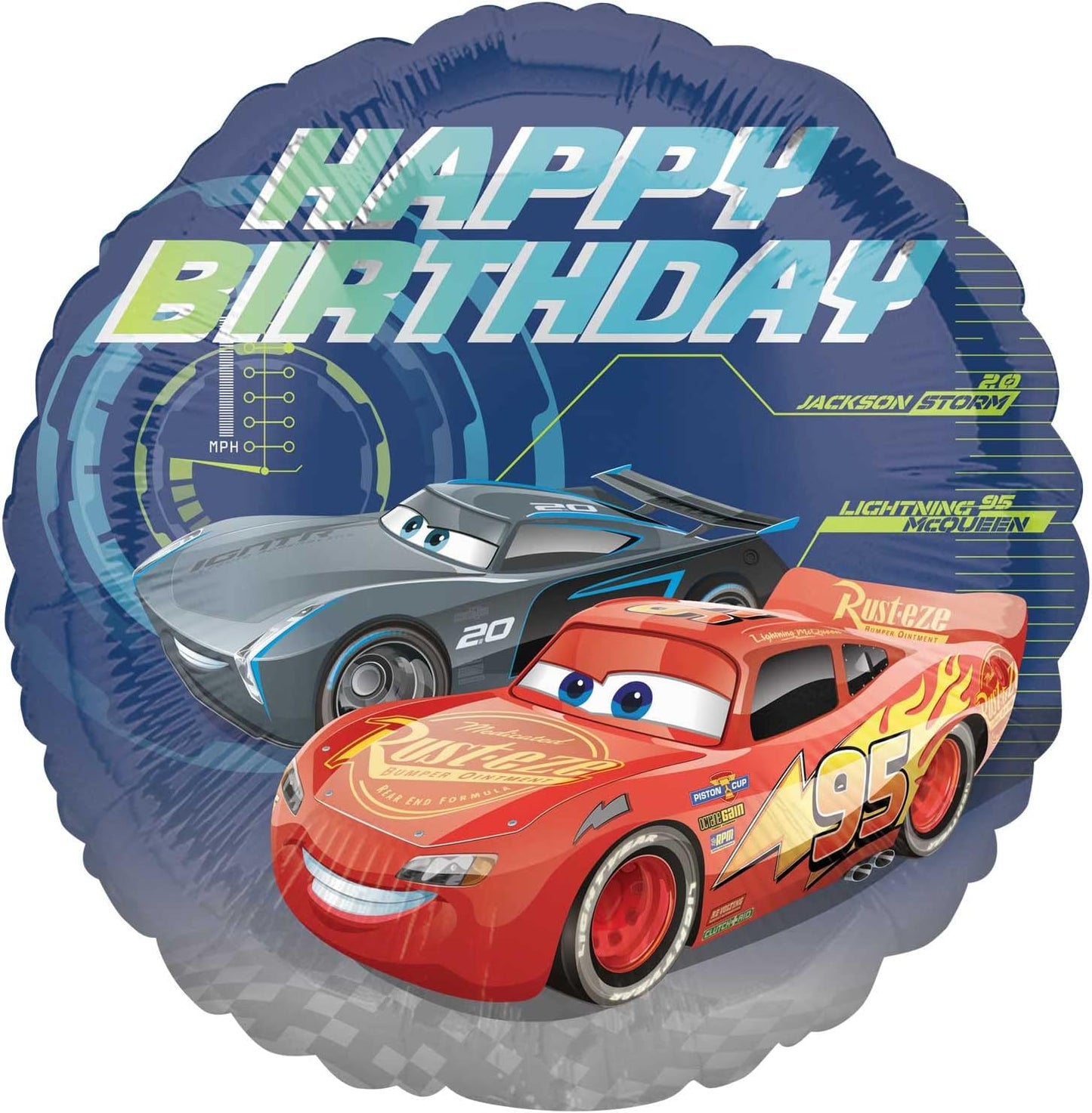 Folieballong, happy birthday Cars 43 cm