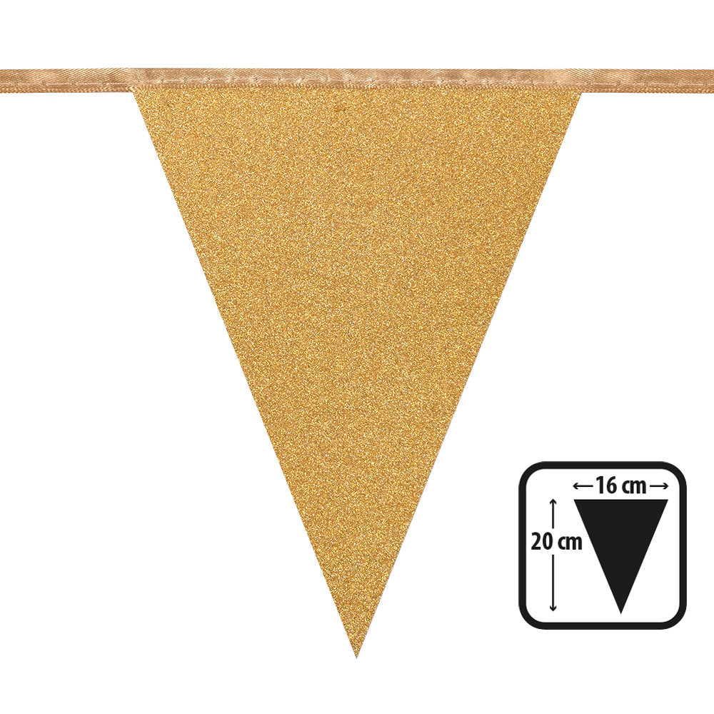 Girlang, guld glitter 6 m