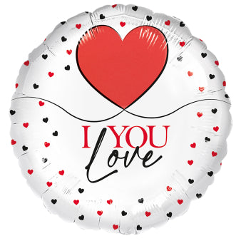 Folieballong, I love you 45 cm
