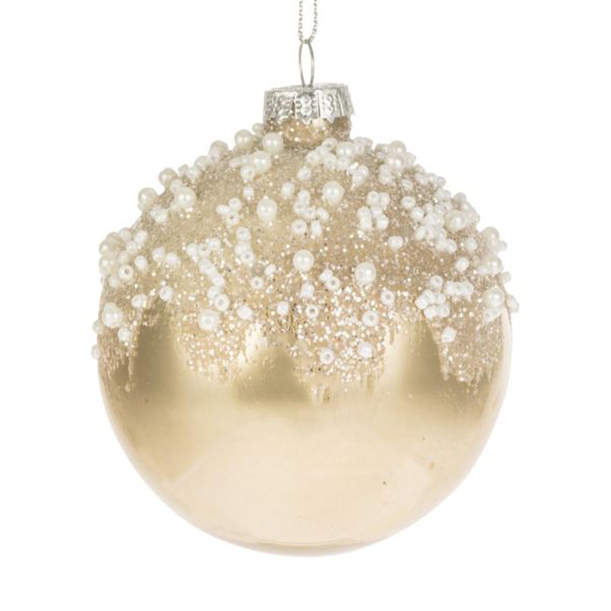 Julgranskula, snöboll guld 8 cm