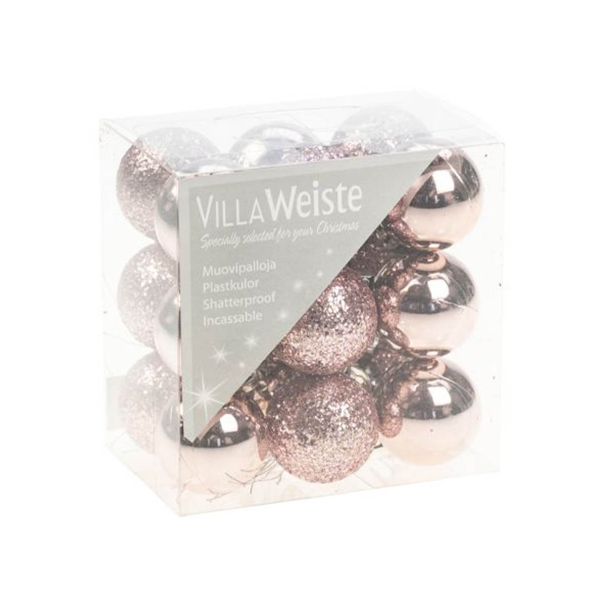 Julgranskulor, rosa 18 st 3 cm