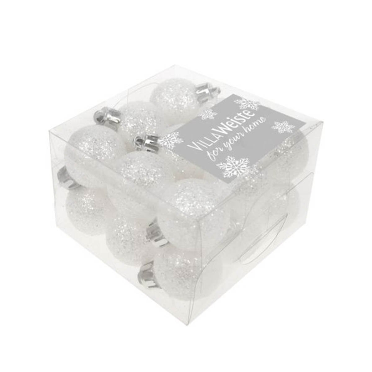 Julgranskulor, snöglitter 18 st