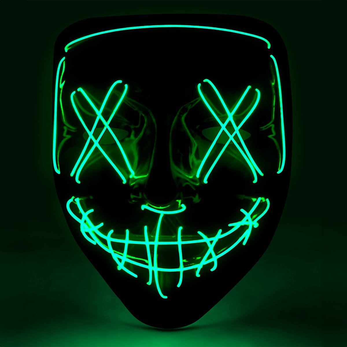 LED-mask, scary grön
