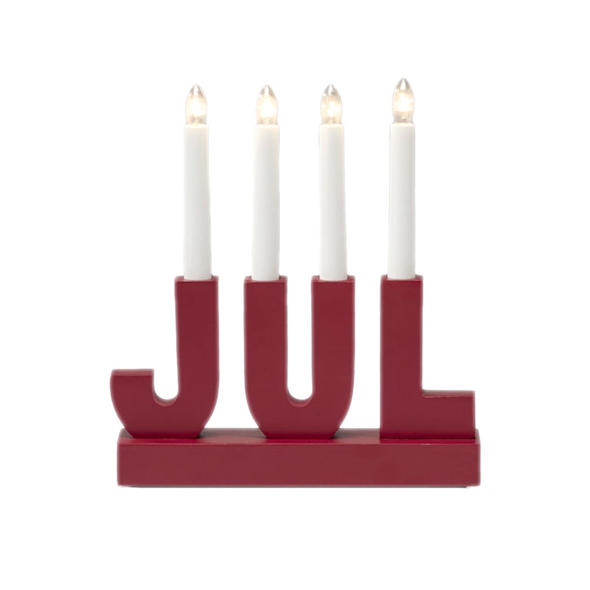 Ljusstake, JUL röd 23x25 cm