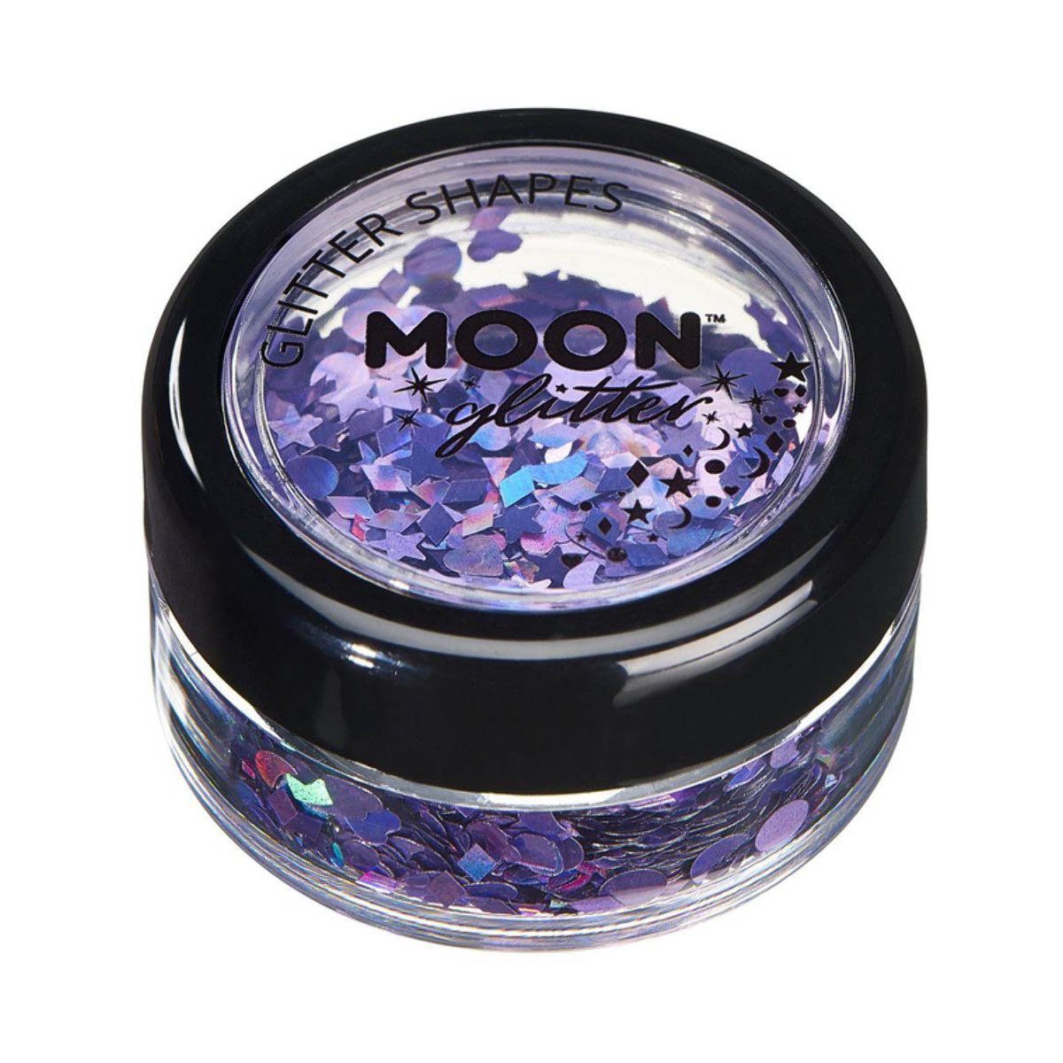 Moon Glitter Holographic Glitter Shapes, purple 3 g