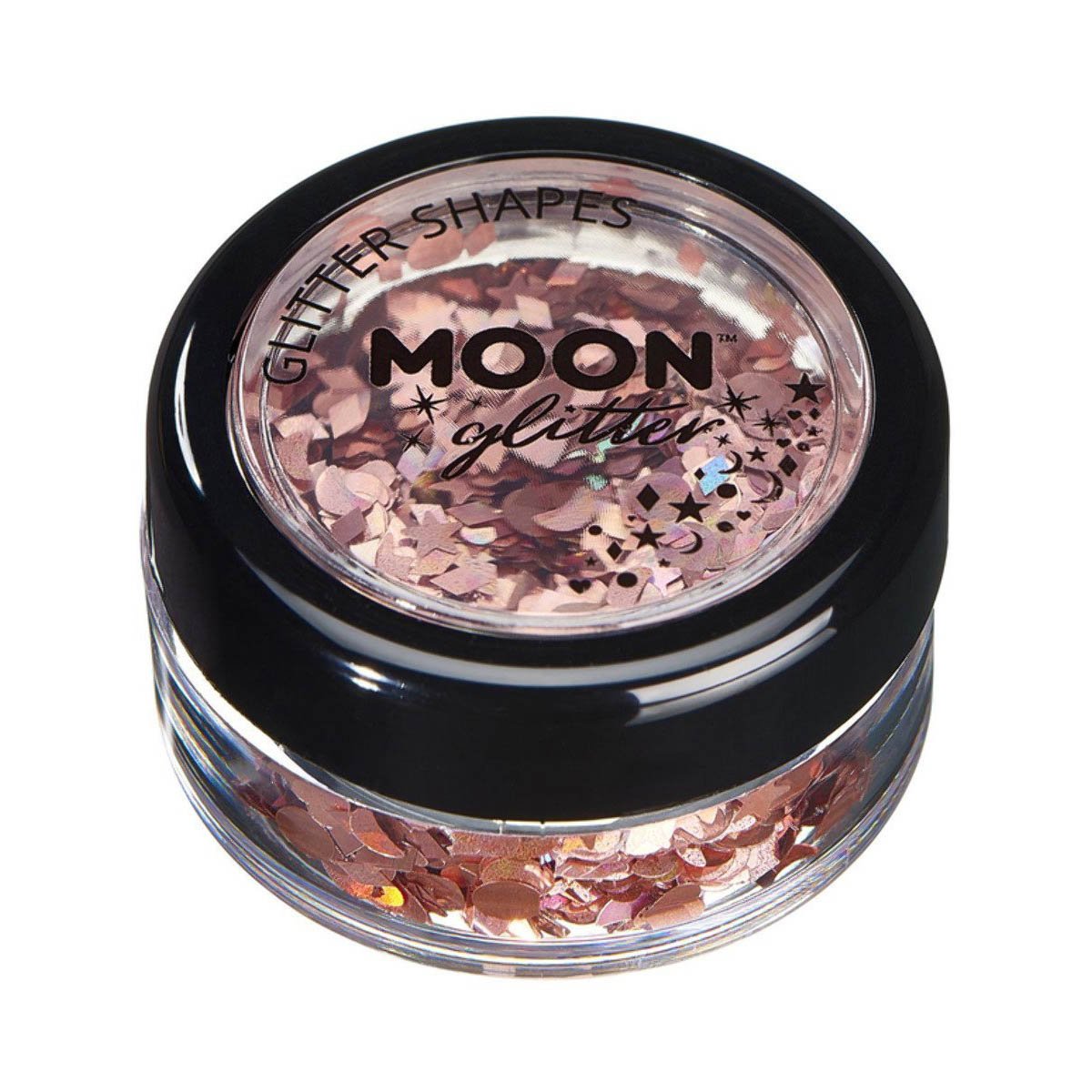 Moon Glitter Holographic Glitter Shapes, rose gold 3 g