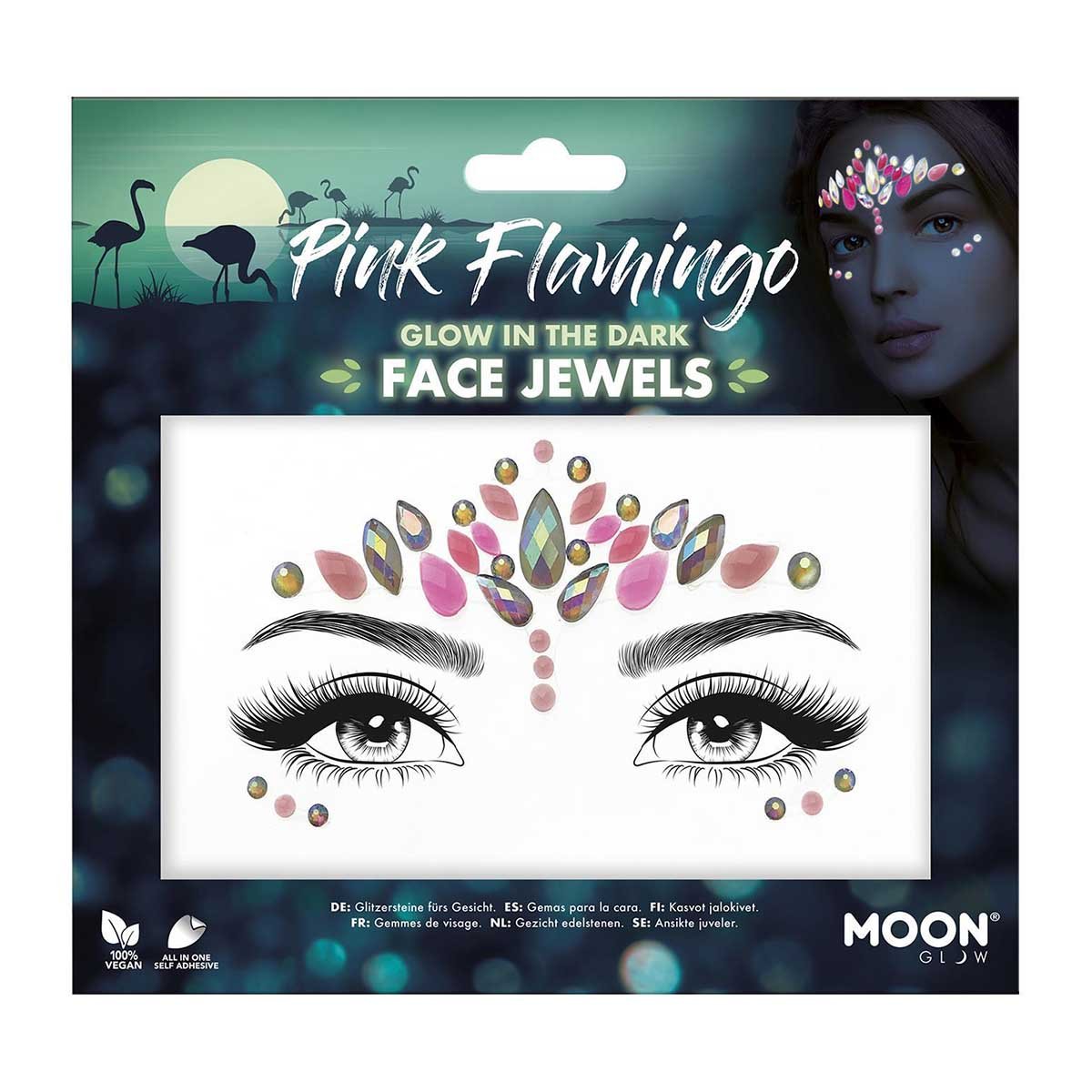 Moon glow in the dark kroppsstenar, Pink Flamingo