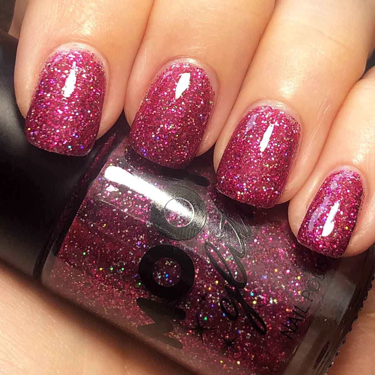 Moon Glitter Holographic Nail Polish, fushsia 14 ml