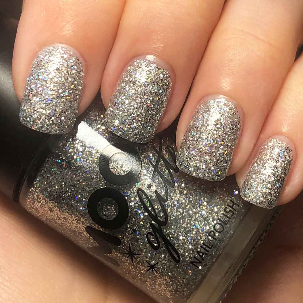 Moon Glitter Holographic Nail Polish, silver 14 ml