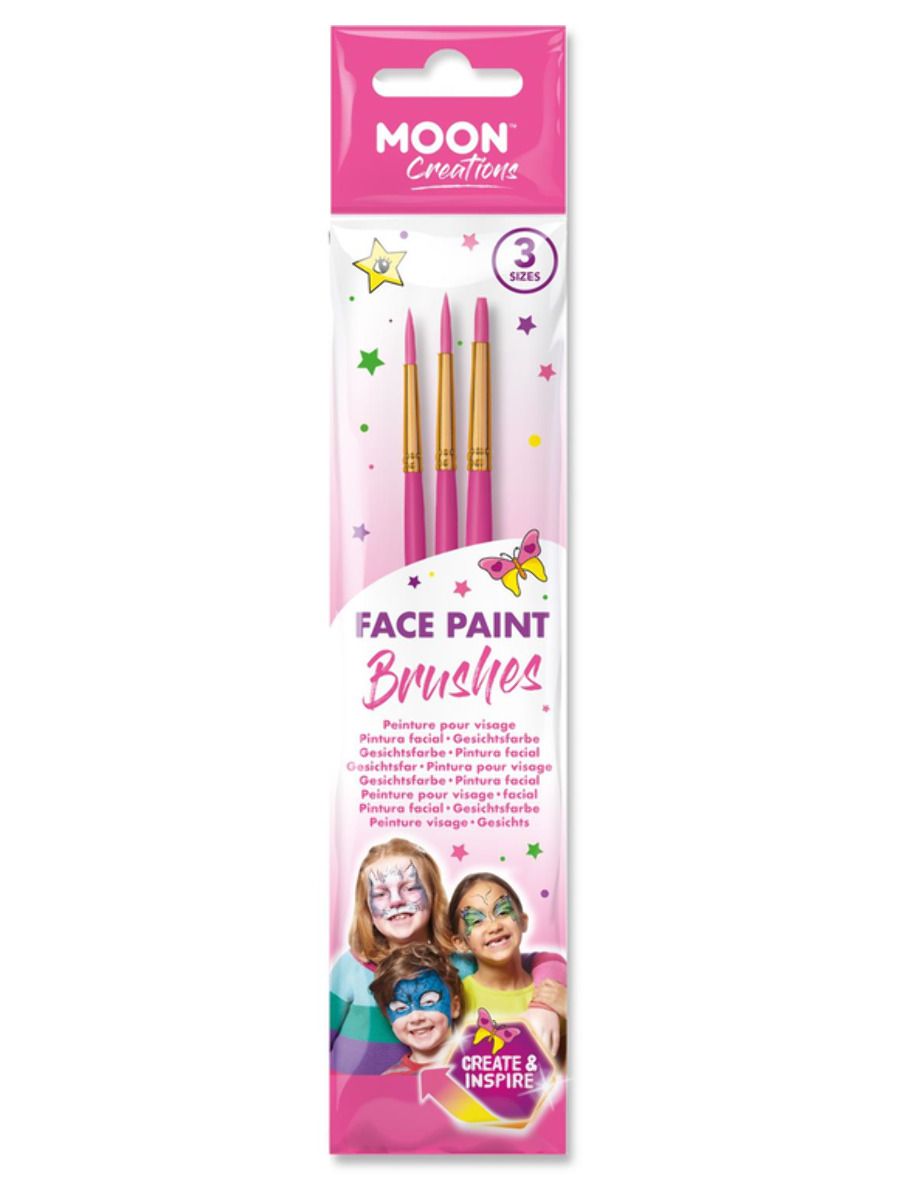 Moon Sminkpenslar, rosa 3-pack