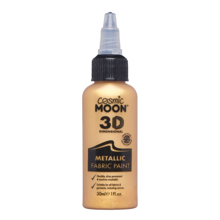 Moon Textilfärg 3D självlysande, metallic guld 30 ml