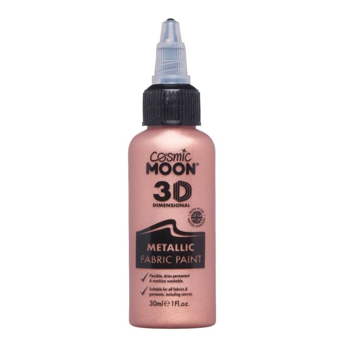 Moon Textilfärg 3D självlysande, metallic roséguld 30 ml