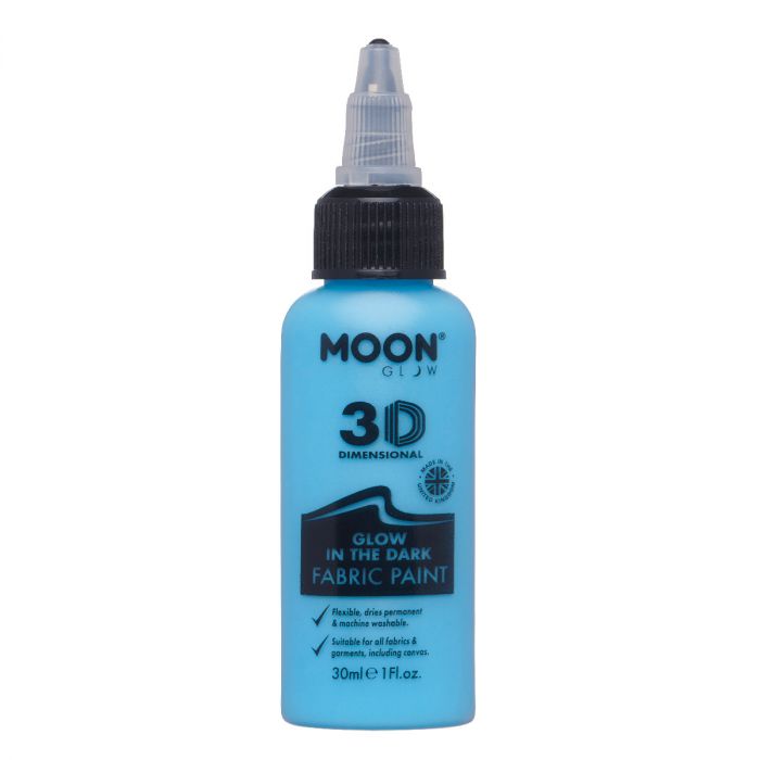 Moon Textilfärg 3D självlysande, blå 30 ml