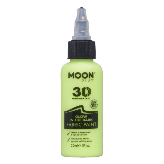 Moon Textilfärg 3D självlysande, gul 30 ml
