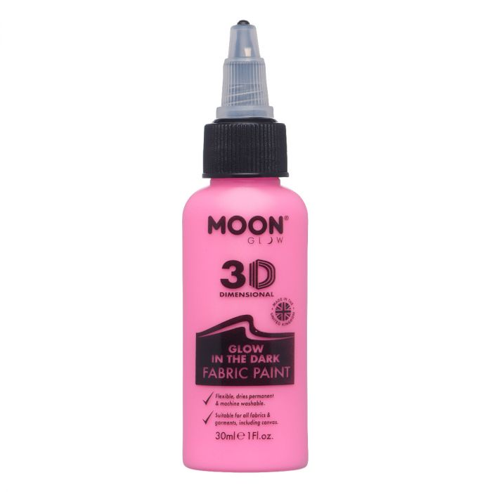 Moon Textilfärg 3D självlysande, röd 30 ml