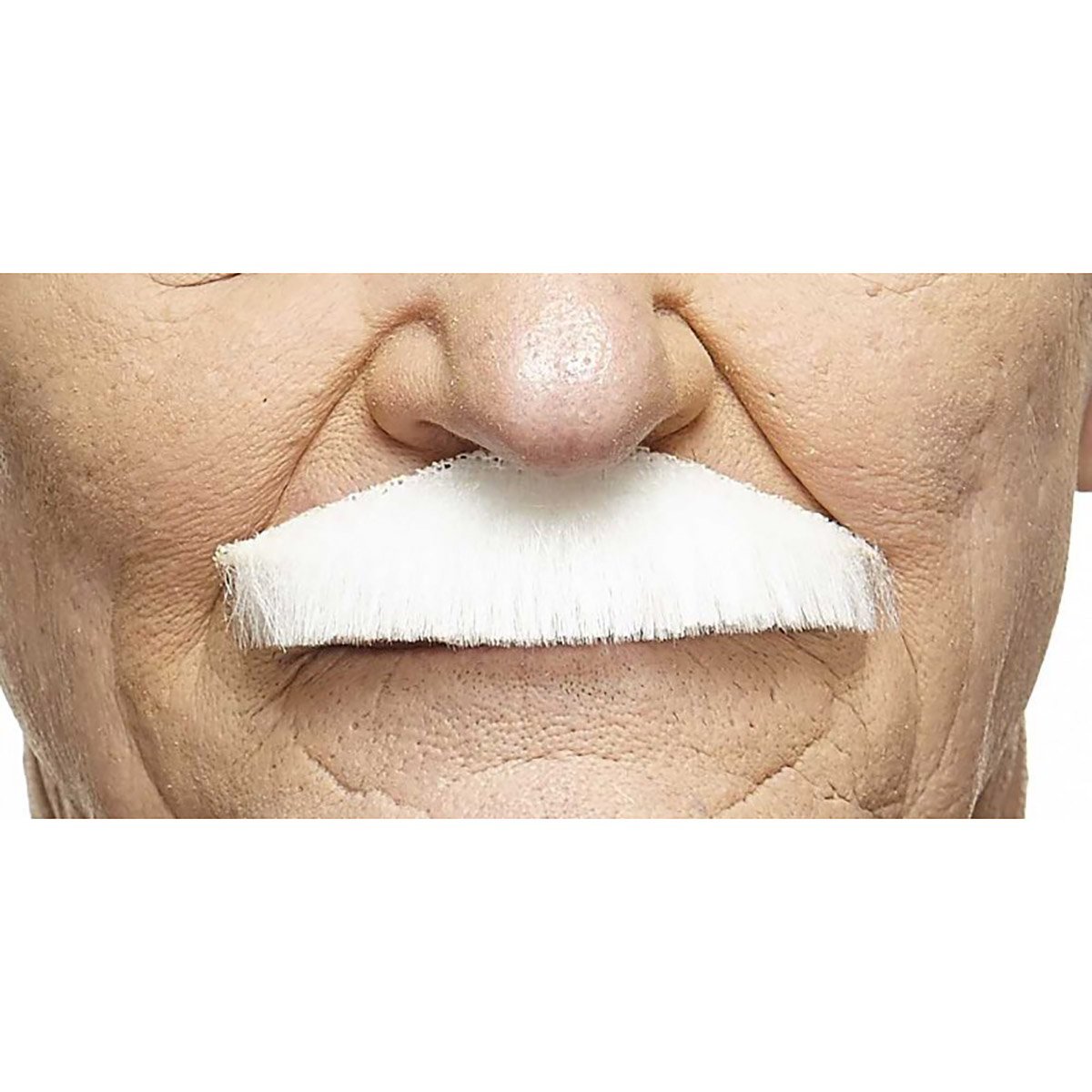 Mustasch, butler vit