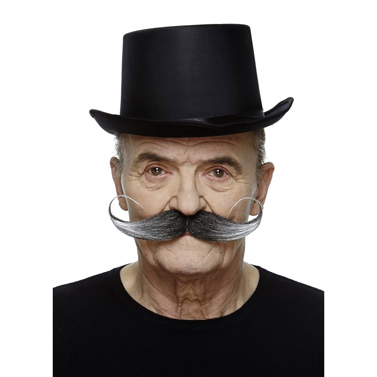 Mustasch, showman svart/vit