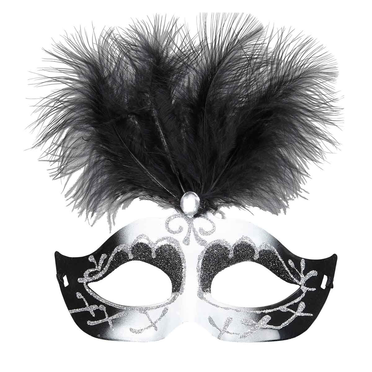 Ögonmask, Venice svart & vit