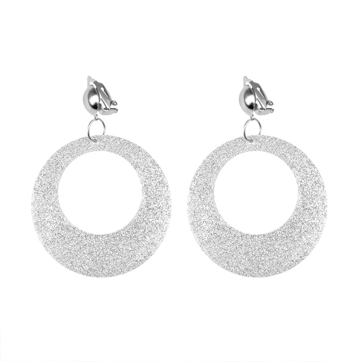 Örhängen, silver glitter 80-tal