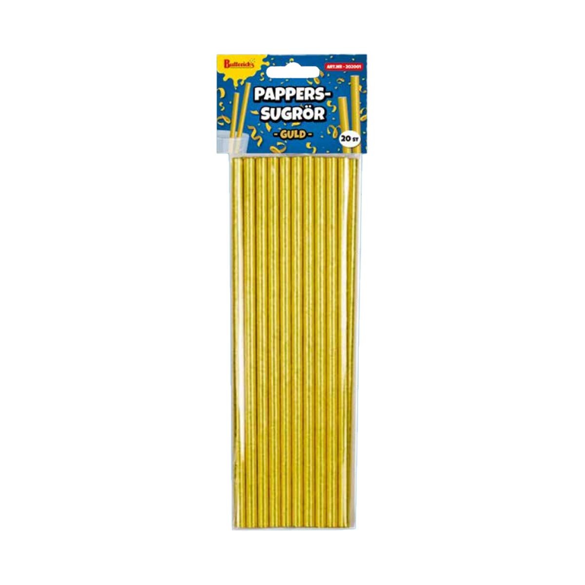 Papperssugrör, guld 20 st