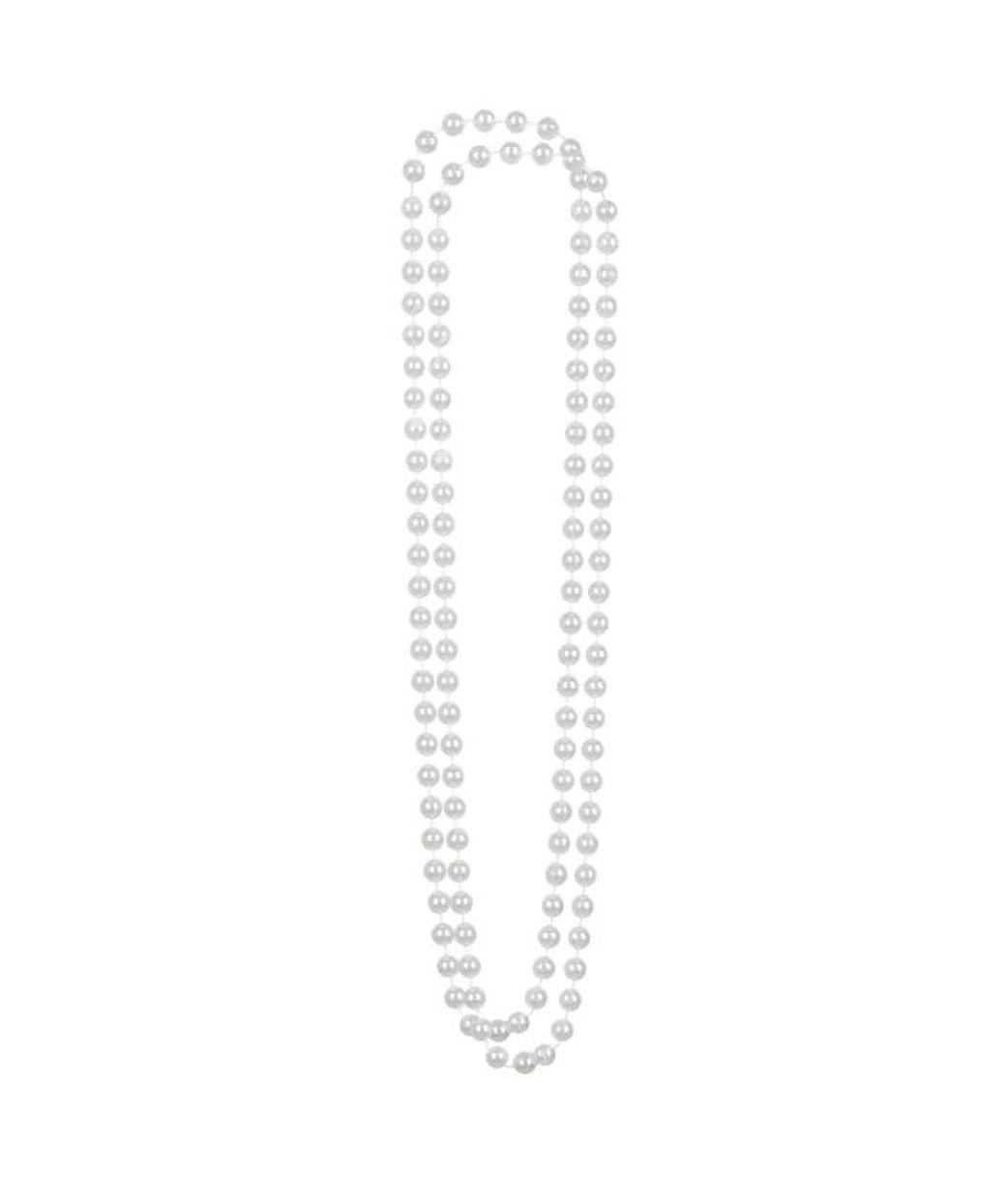 Pärlhalsband, vit 46 cm