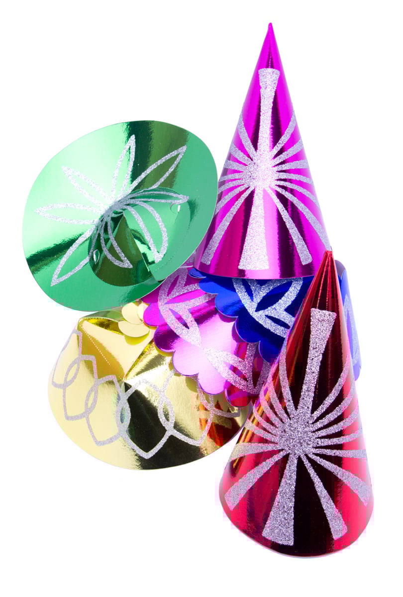 Partyhattar, glitter mix