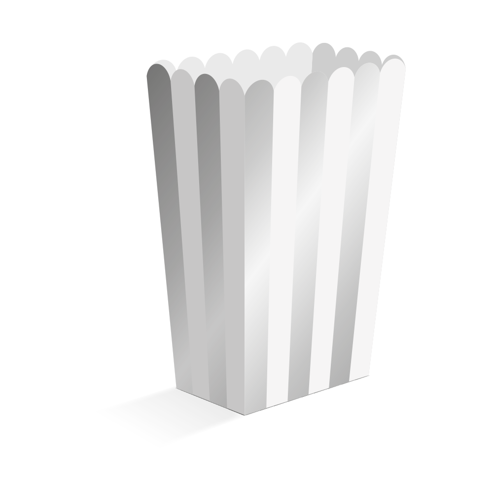 Popcornbägare, silver 8 st