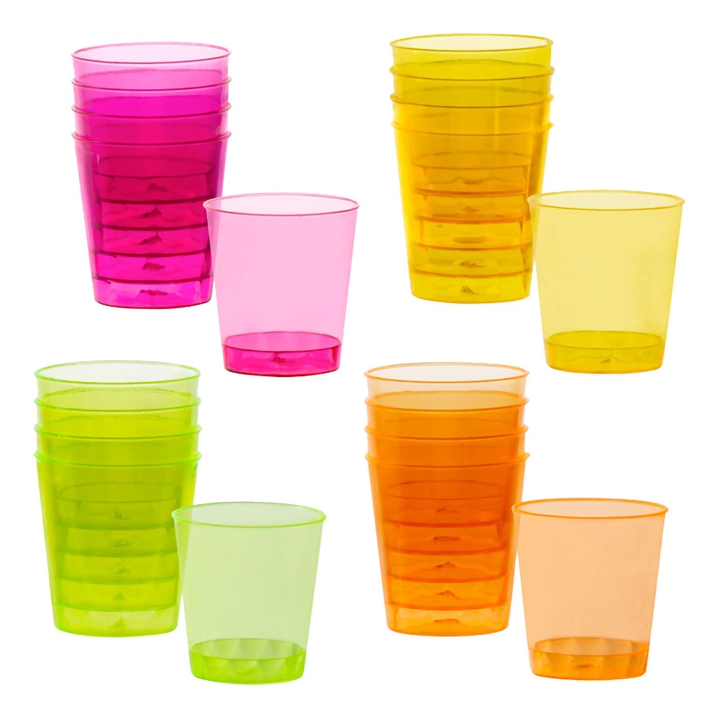 Shotglas, plast neon 20 st