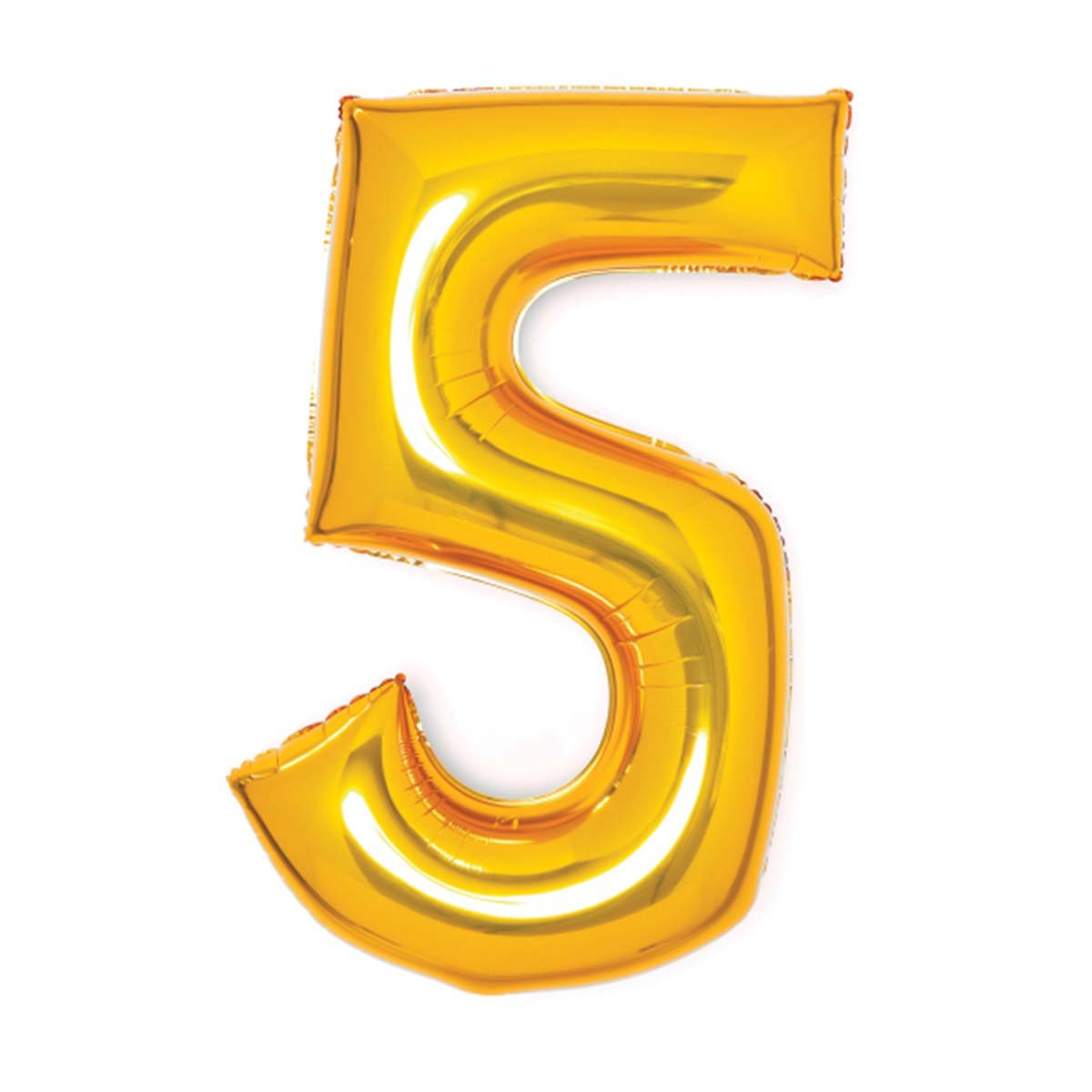Folieballong, siffra 5 guld 66 cm
