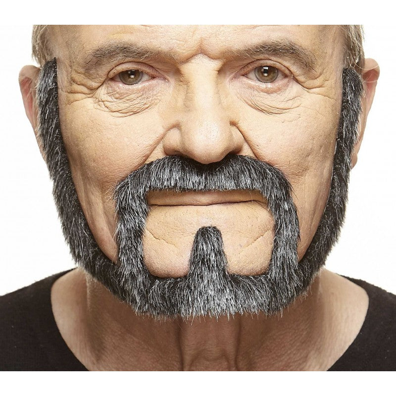 Mustasch med skägg, captain svart/vit