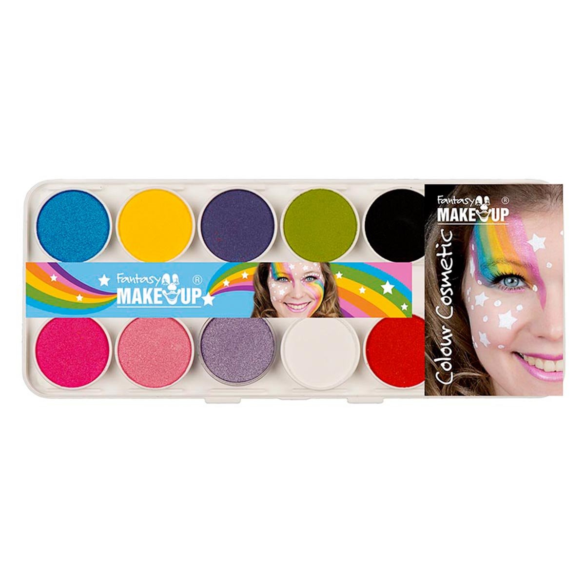 Sminkpalett, 10 färger rainbow