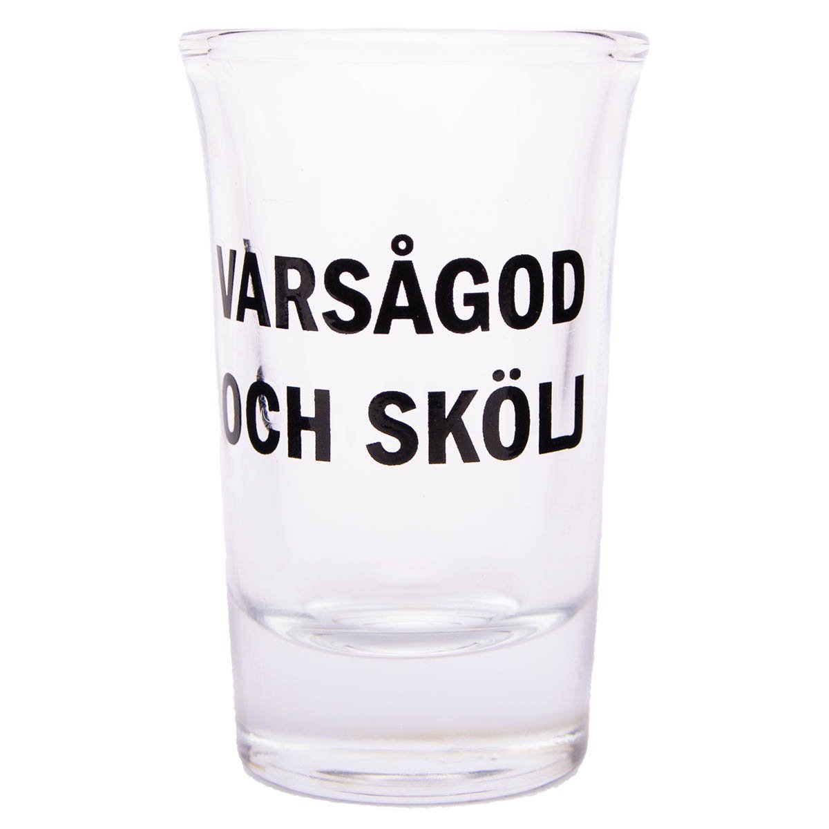 Snapsglas, varsågod och skölj