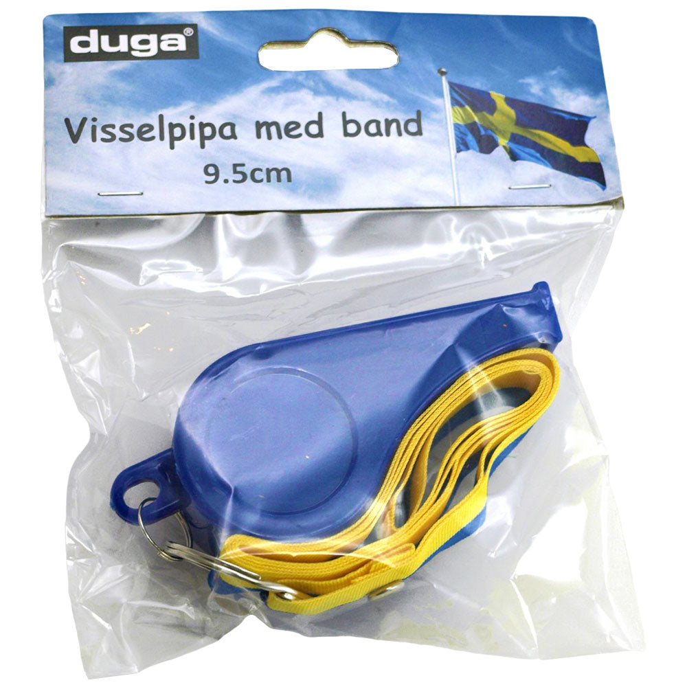 Studenthänge, visselpipa stor med band blå 9,5 cm