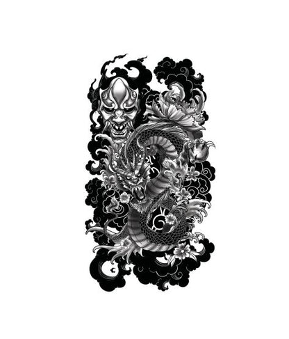 Tatuering, drake 14x30 cm