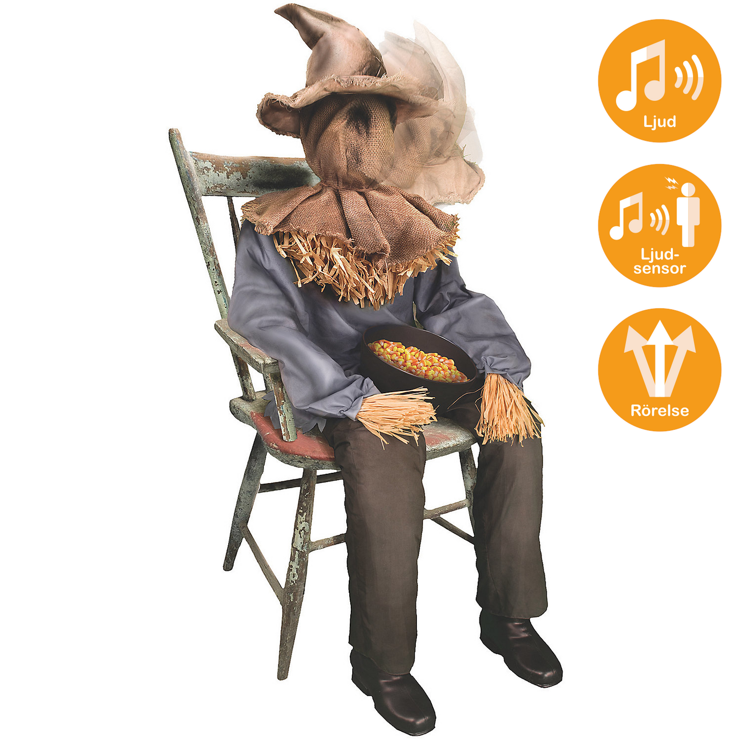 Animerade props, sittande fågelskrämma