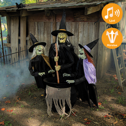 Animerade props, 3 häxor 153 cm