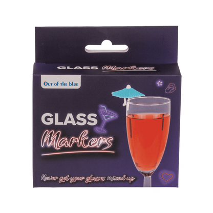 Glasmarkör, cocktailparaply 6 st