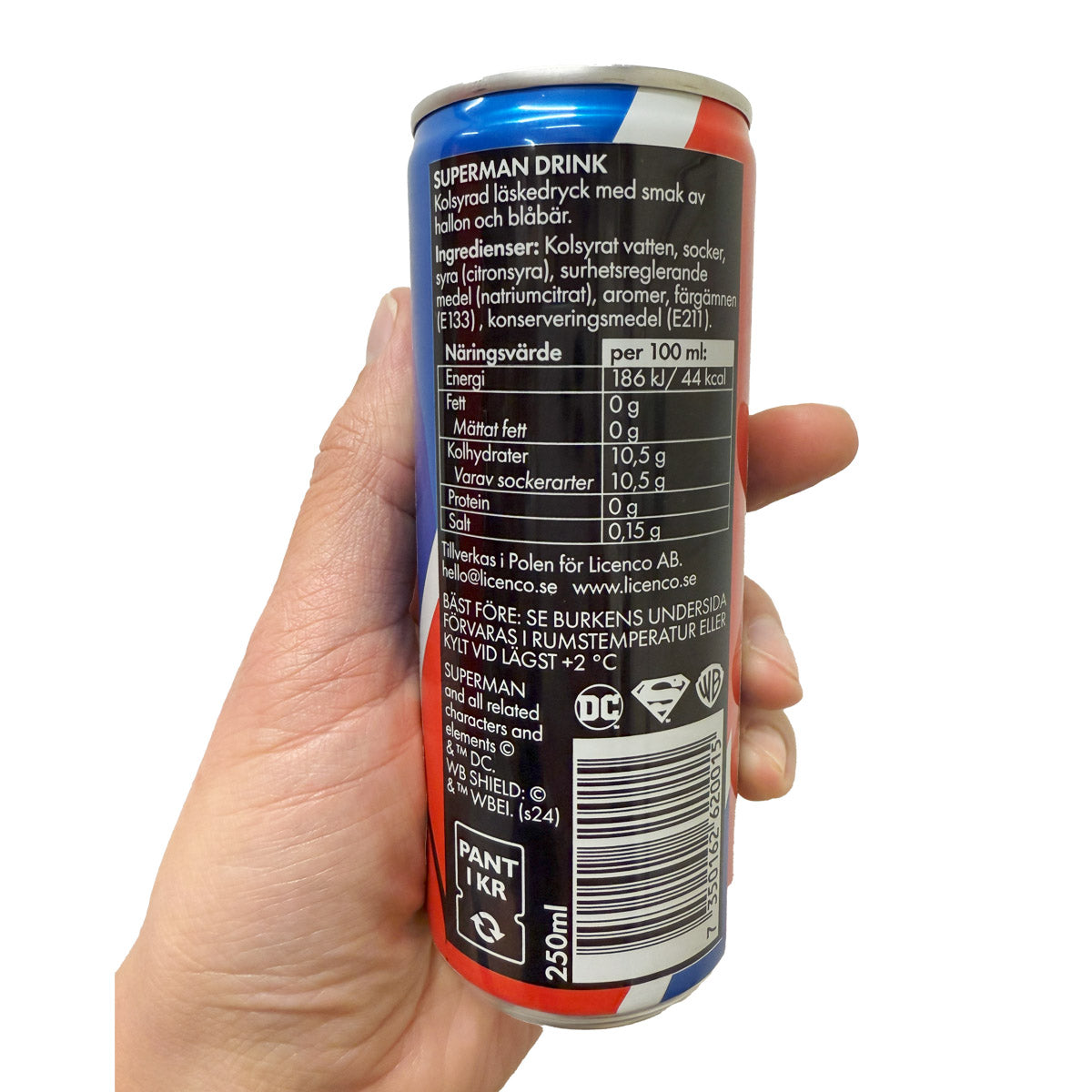 Läsk, Superman drink sour blue raspberry 25 cl