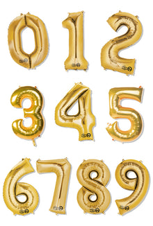 Folieballong, siffra 9 guld 86 cm