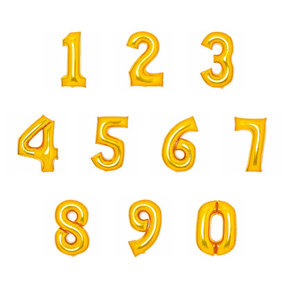 Folieballong, siffra 6 guld 66 cm