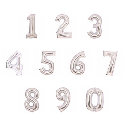 Folieballong, siffra 8 silver 66 cm