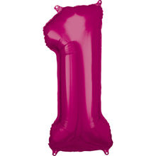 Folieballong, siffra 1 rosa 86 cm