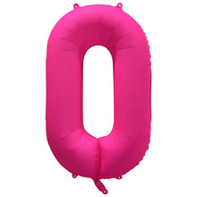 Folieballong siffra, 0 neon rosa 86 cm