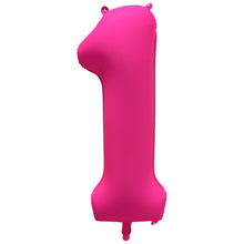 Folieballong siffra, 1 neon rosa 86 cm